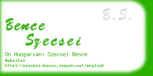 bence szecsei business card